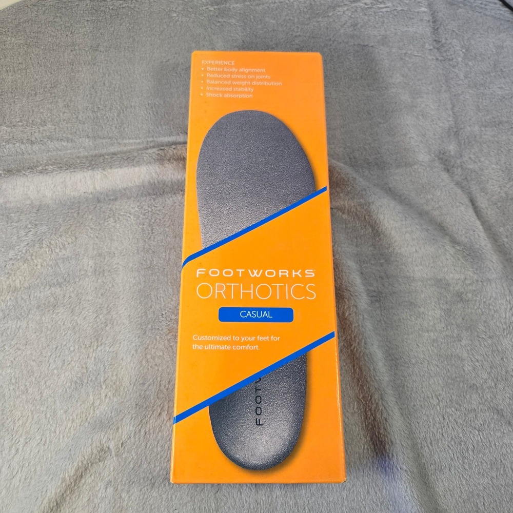 Footworks Orthotics Casual Neutral‎ Mens Size 11 Charcoal Insoles S 0136-0820